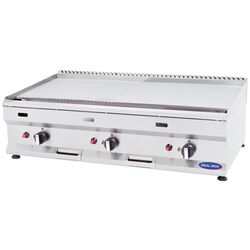 Gratar placa striata si neteda de 10 mm grosime, Ideal Inox, 900x500x250, butelie, Linia 500