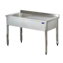 Spalator inox 1 cuva pe stanga si picurator, Ideal Inox, AISI 304,1600x600x850